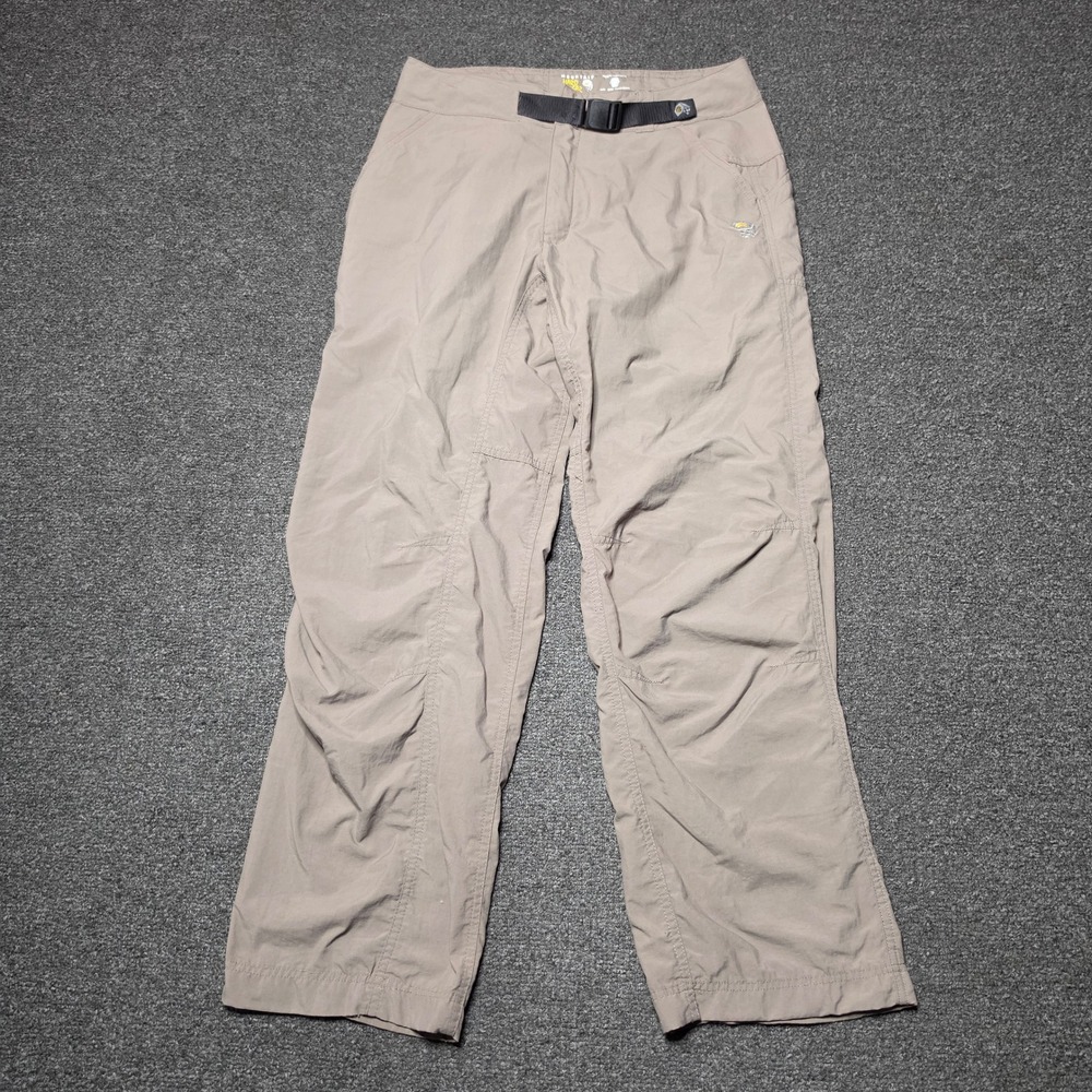 Mountain Hardwear Hiking Pants Tan Mens Small Short Integrated Belt Nylon Gorp